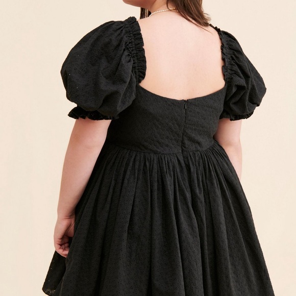 Selkie Black Beach Day Puff Sleeve Dress - Picture 3 of 10